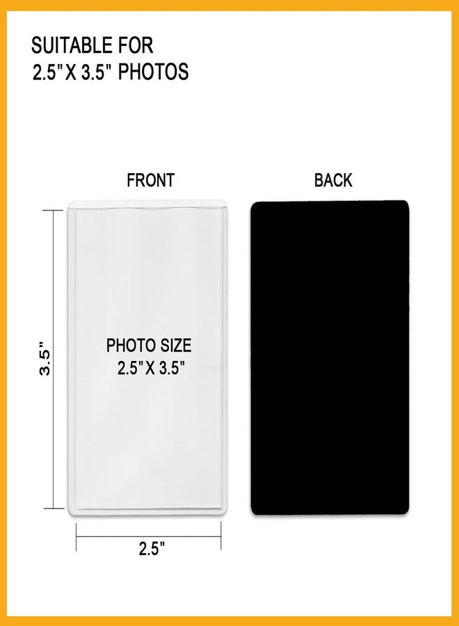 KikoSkool Magnetic Photo Pocket Refrigerator 20 Pack, Hold White 2.5X3.5 Photos, Magnetic Photo Frame for Fridge, Locker, Office Cabinet. - Image 2